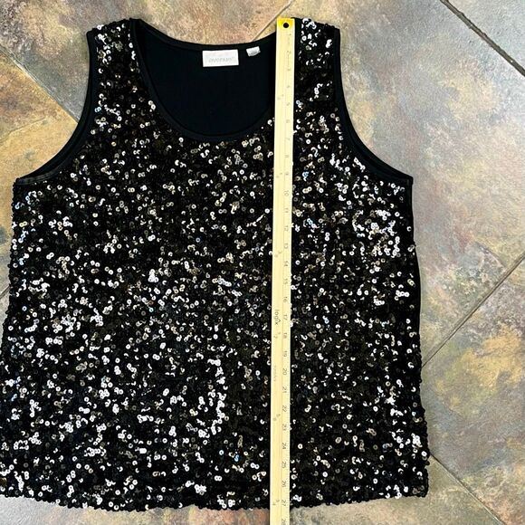 Avenue Black Sequin Tank Top 22/24 - Picture 4 of 10